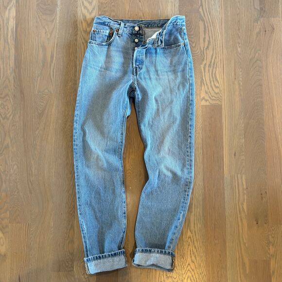 Levi's 501 Premium Straight Leg Jeans High Waisted No Stretch Womens Size 27x32 - Picture 2 of 10